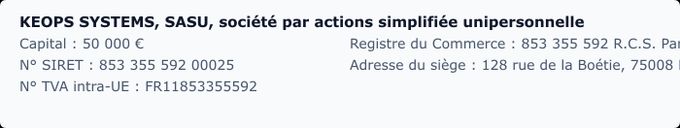 Informations éditeur du site