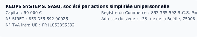 Informations éditeur du site